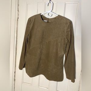 Faux suade top